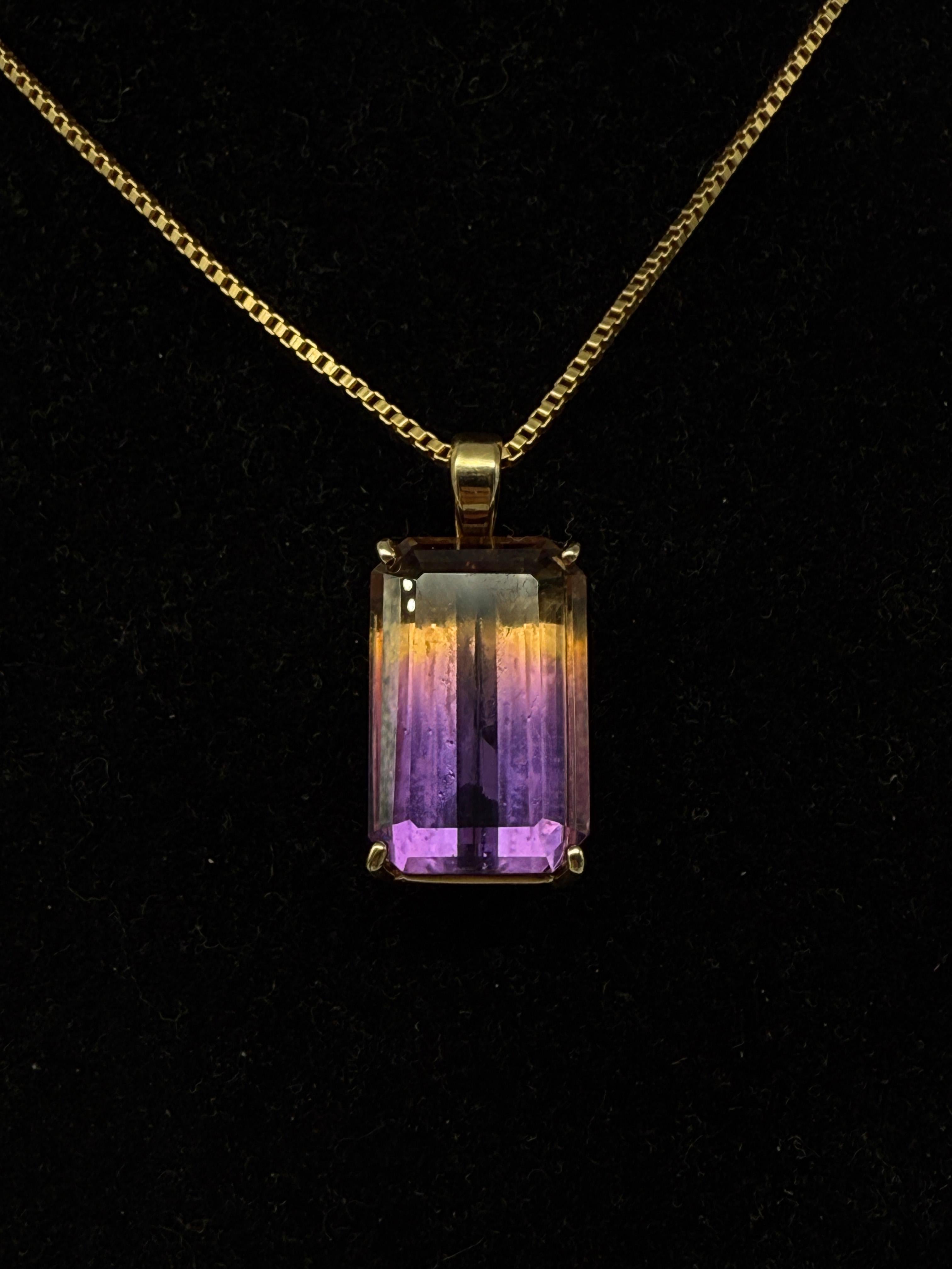 da uomo o donna Ciondolo in oro giallo 14K con ametrino in vendita