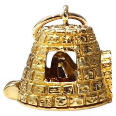 14K Yellow Gold Penguins & Igloo Charm #25630