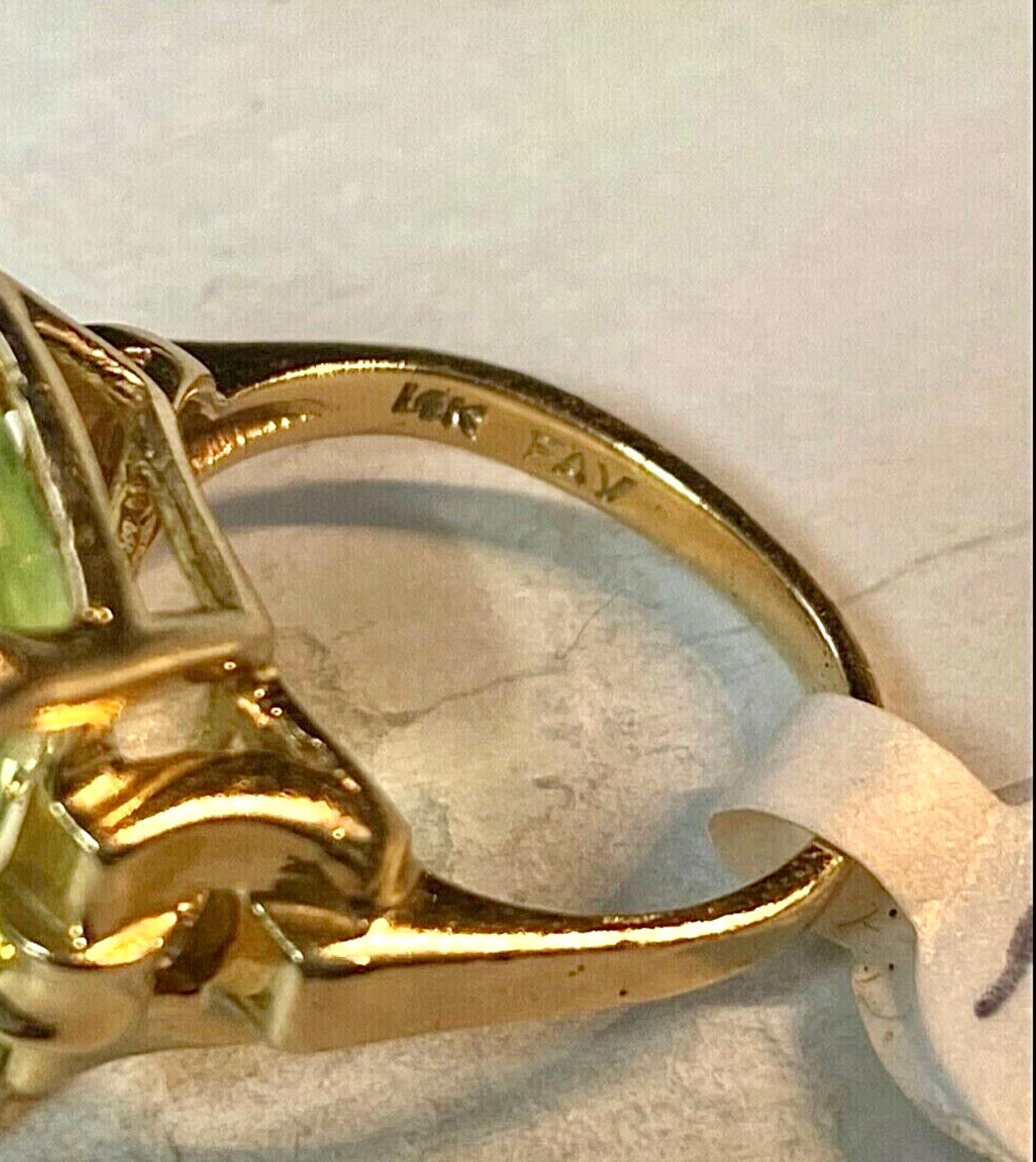 14 Karat Gelbgold Peridot-Cocktailring 2