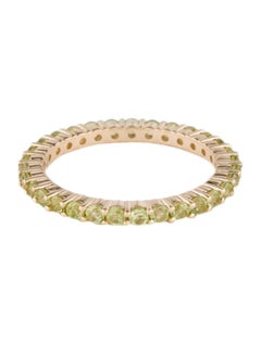 14K Yellow Gold Peridot Eternity Band - Size 7