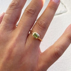 14K Yellow Gold Peridot Ring for Her