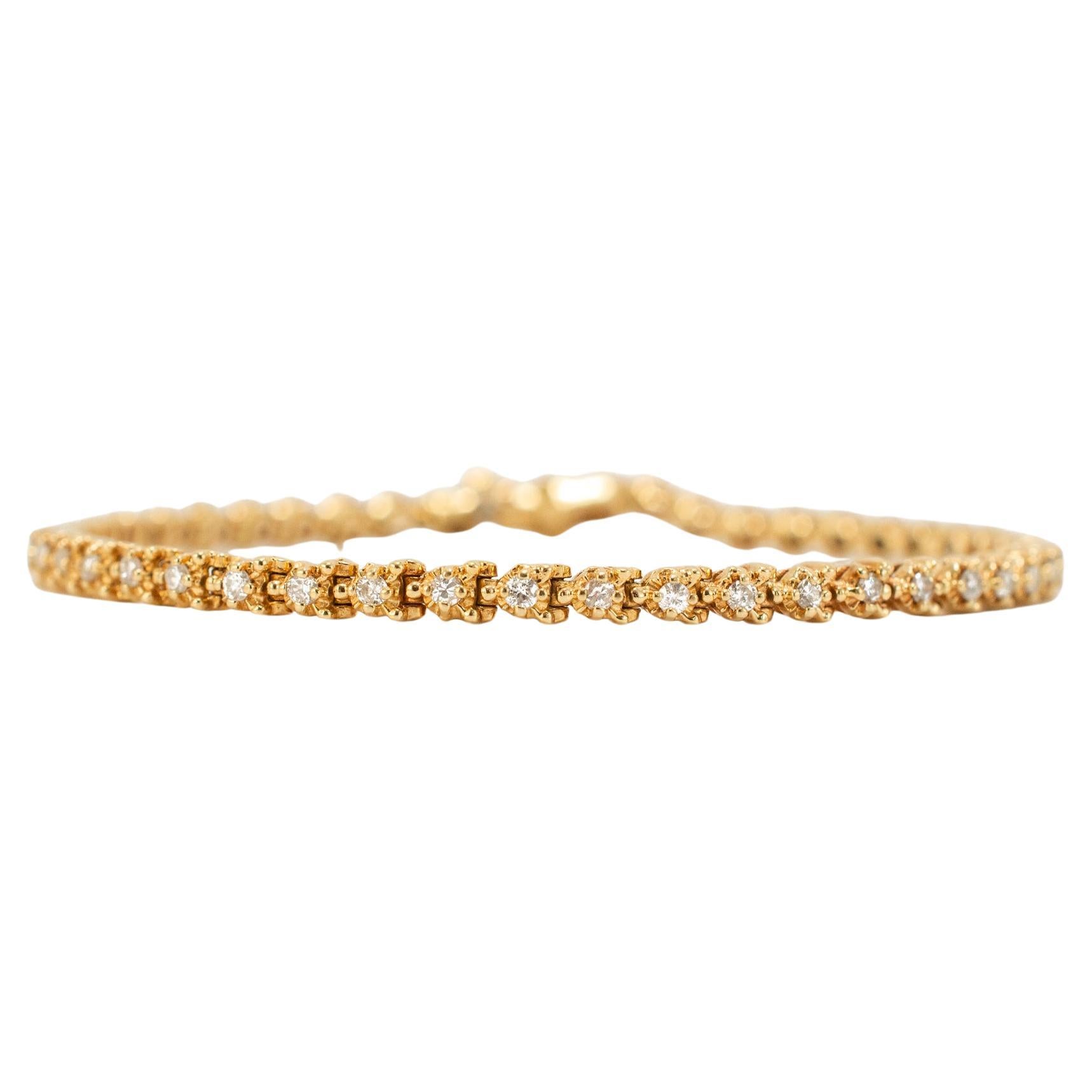 Oro Amarillo 14K Petite 1.10ct. Pulsera de tenis con diamantes