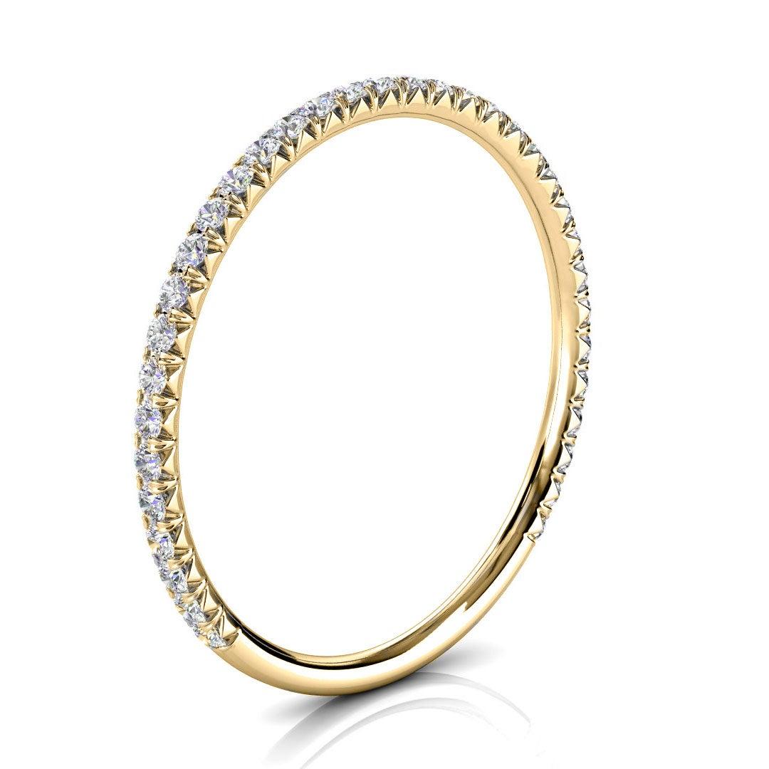 For Sale:  14k Yellow Gold Petite GIA French Pave Diamond Ring '1/5 Ct. tw' 2