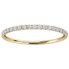 14k Yellow Gold Petite GIA French Pave Diamond Ring '1/5 Ct. tw'