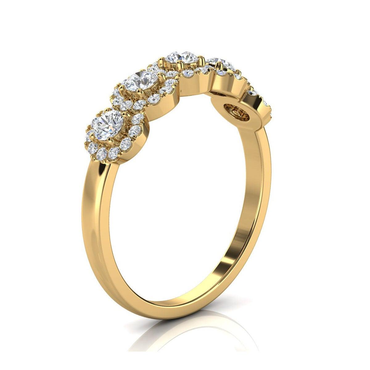 For Sale:  14k Yellow Gold Petite Jenna Halo Diamond Ring '1/2 Ct. Tw' 2