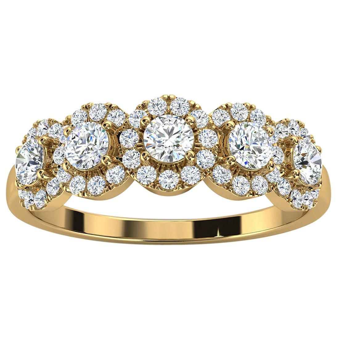 For Sale:  14k Yellow Gold Petite Jenna Halo Diamond Ring '1/2 Ct. Tw'