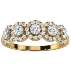 14k Yellow Gold Petite Jenna Halo Diamond Ring '1/2 Ct. Tw'