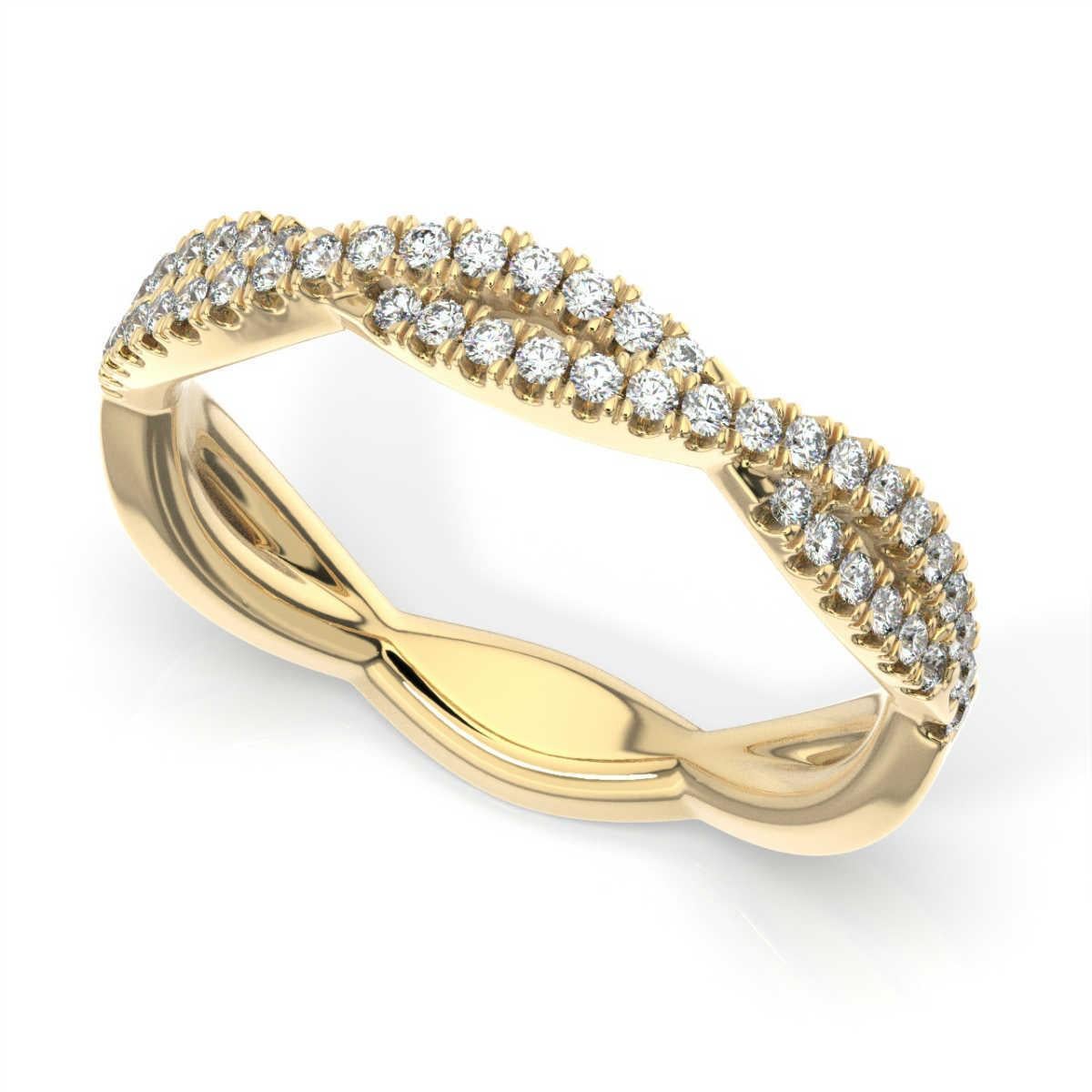 Round Cut 14 Karat Yellow Gold Petite Verona Infinity Diamond Ring '1/4 Carat' For Sale