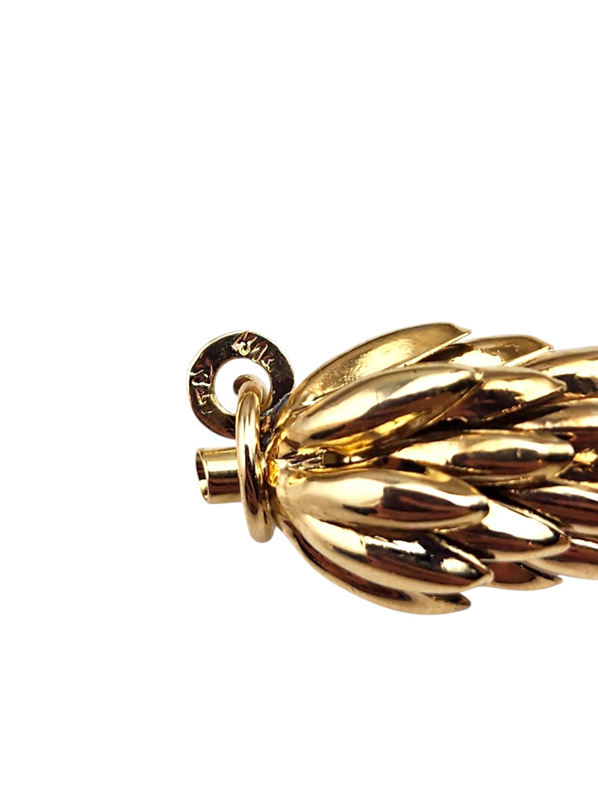 Ciondolo a forma di ananas in oro giallo 14K #22358 in vendita 1