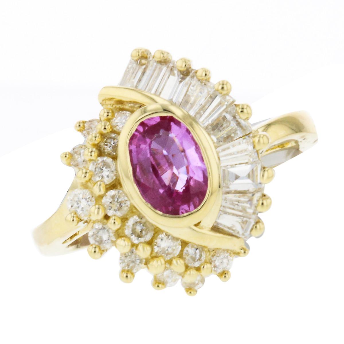 14 Karat Yellow Gold Pink Diamond Cocktail Ring im Zustand „Gut“ in New York, NY