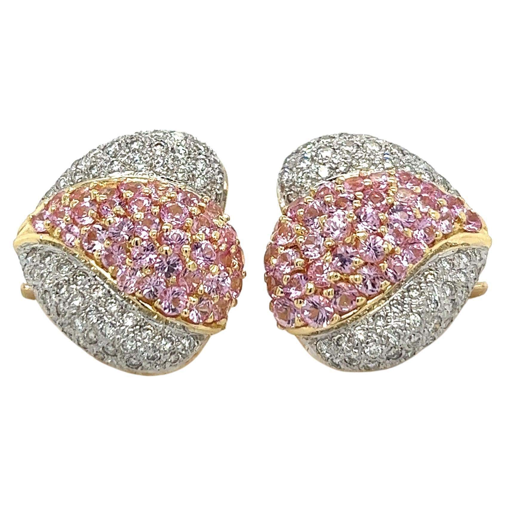 Stunning 1.50-2.60 TCW Princess Cut Pink Sapphire Stud Earrings In 14K Solid Yellow Gold
