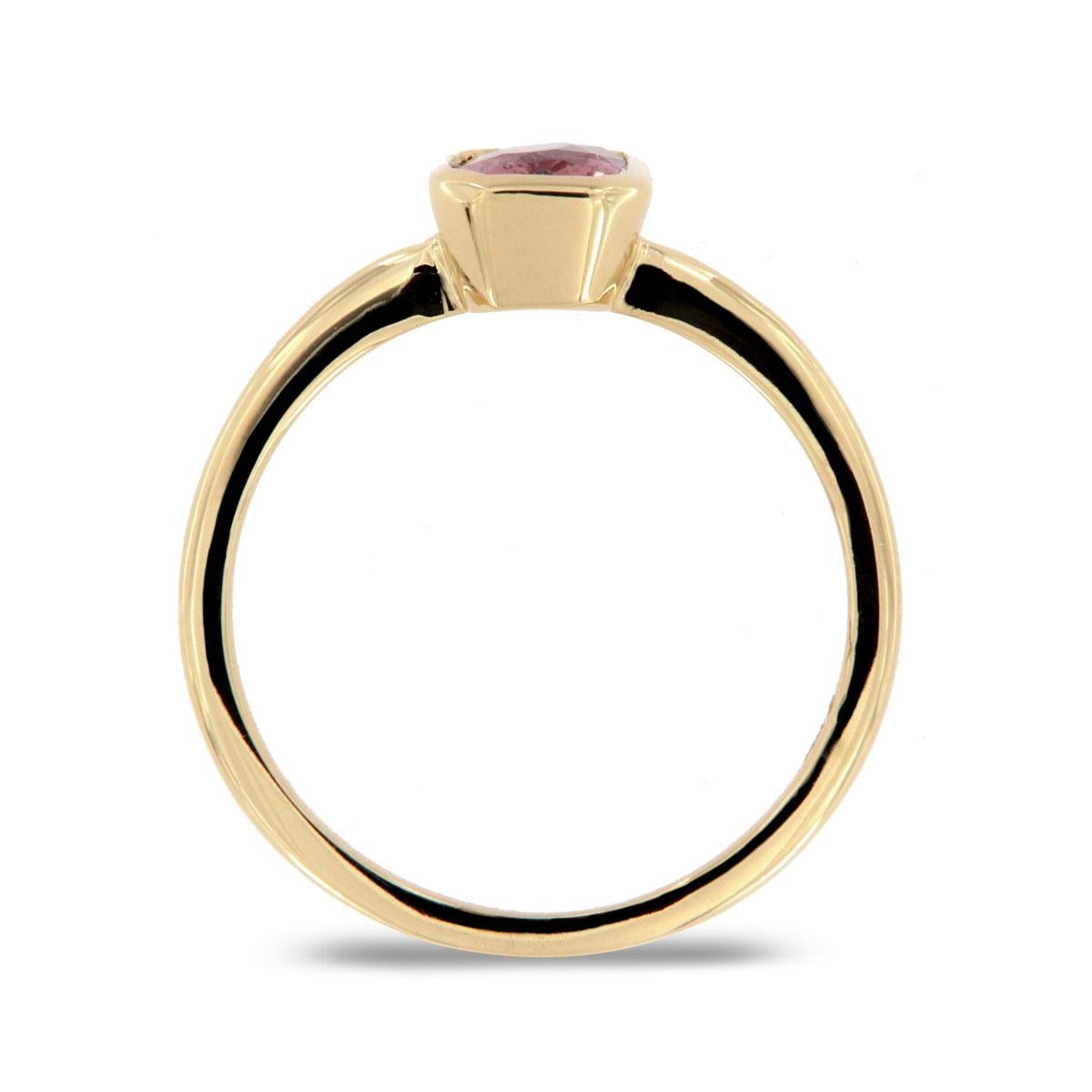 This Petite Solitaire ring features 0.94-carat Elongated Cushion shape Purplish Pink Natural Sapphire in a bezel setting. Unheated

Product details: 

Center Gemstone Type: Pink Sapphire
Center Gemstone Carat Weight: 0.94
Center Gemstone Diameter: