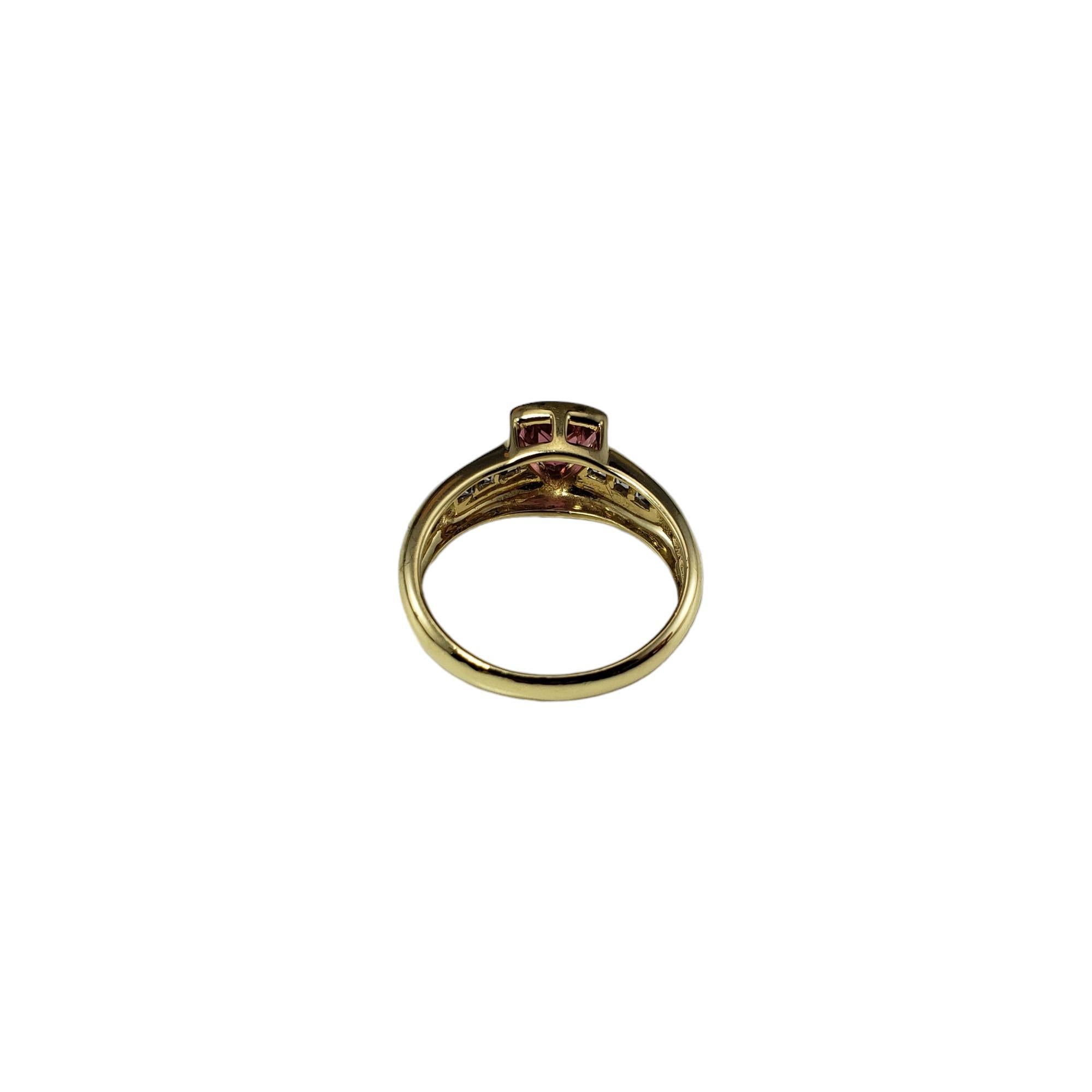 14K Gelbgold Ring mit rosa Turmalin und Tansanit, Größe 7 #16340 im Zustand „Gut“ im Angebot in Washington Depot, CT