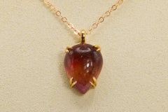 14k Yellow Gold Pink Tourmaline Pendant Necklace