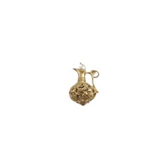 14K Yellow Gold Pitcher with Pearl Charm