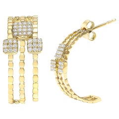 14K Gelbgold vergoldet .925 Silber 1/4 Cttw Diamant Multi Dimensional Ohrringe