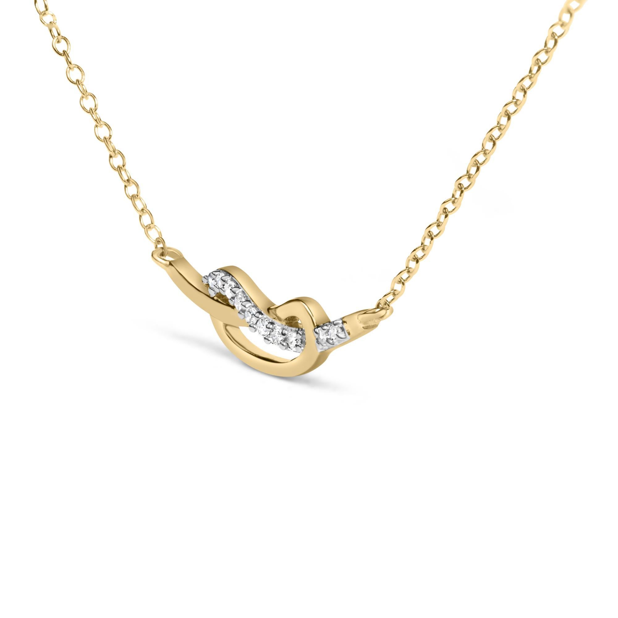 Moderno Collana con ciondolo Infinity in argento 925 placcato oro giallo 14K con accenti di diamanti