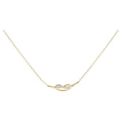 14K Yellow Gold Plated .925 Silver Diamond Accent Infinity Pendant Necklace
