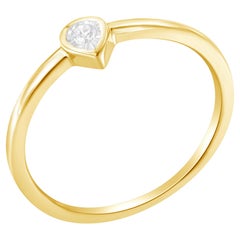 14K Gelbgold plattiert .925 Sterling Silber 1/20 Karat Diamant Mode Ring