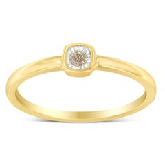 14K Yellow Gold Plated .925 Sterling Silver 1/20 Carat Diamond Set Promise Ring