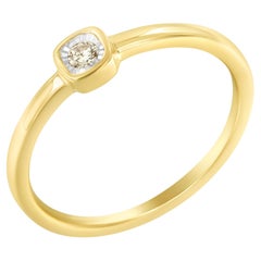 14K Gelbgold plattiert .925 Sterling Silber 1/20 Karat Diamant Set Versprechen Ring