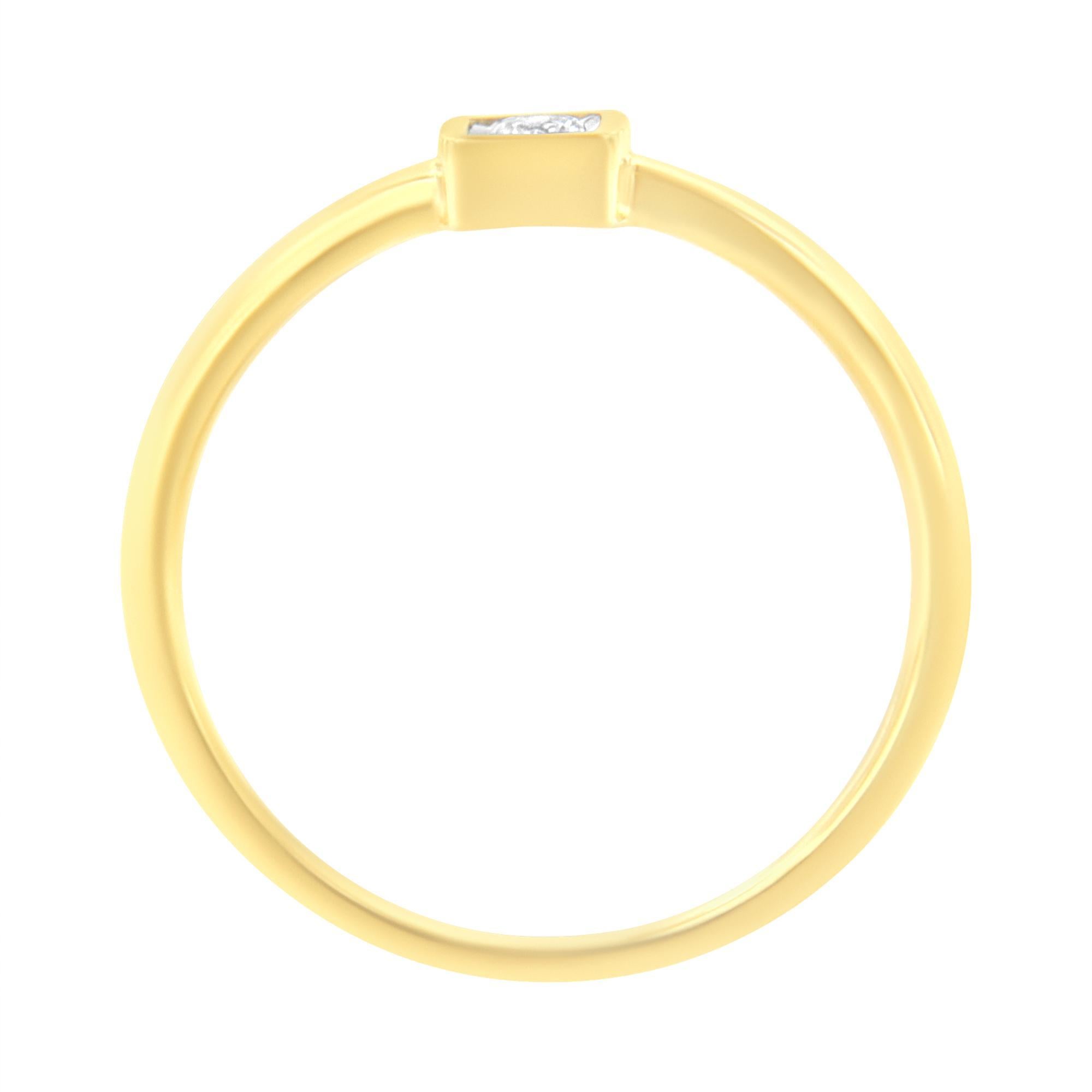 14K Gelbgold vergoldet .925 Sterling Silber 1/20 cttw Miracle Set Diamant Ring (Rundschliff) im Angebot