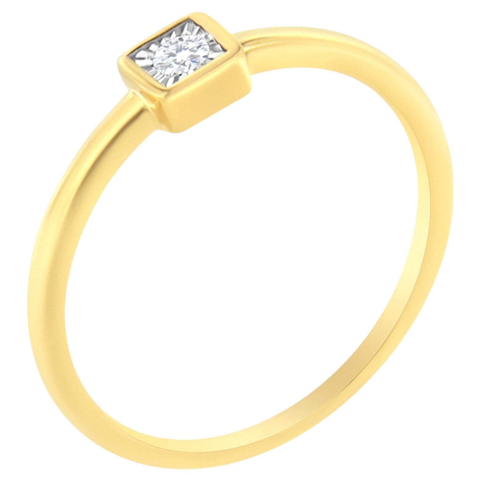 14K Gelbgold vergoldet .925 Sterling Silber 1/20 cttw Miracle Set Diamant Ring