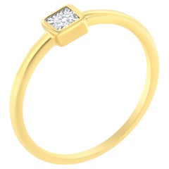 14K Gelbgold vergoldet .925 Sterling Silber 1/20 cttw Miracle Set Diamant Ring