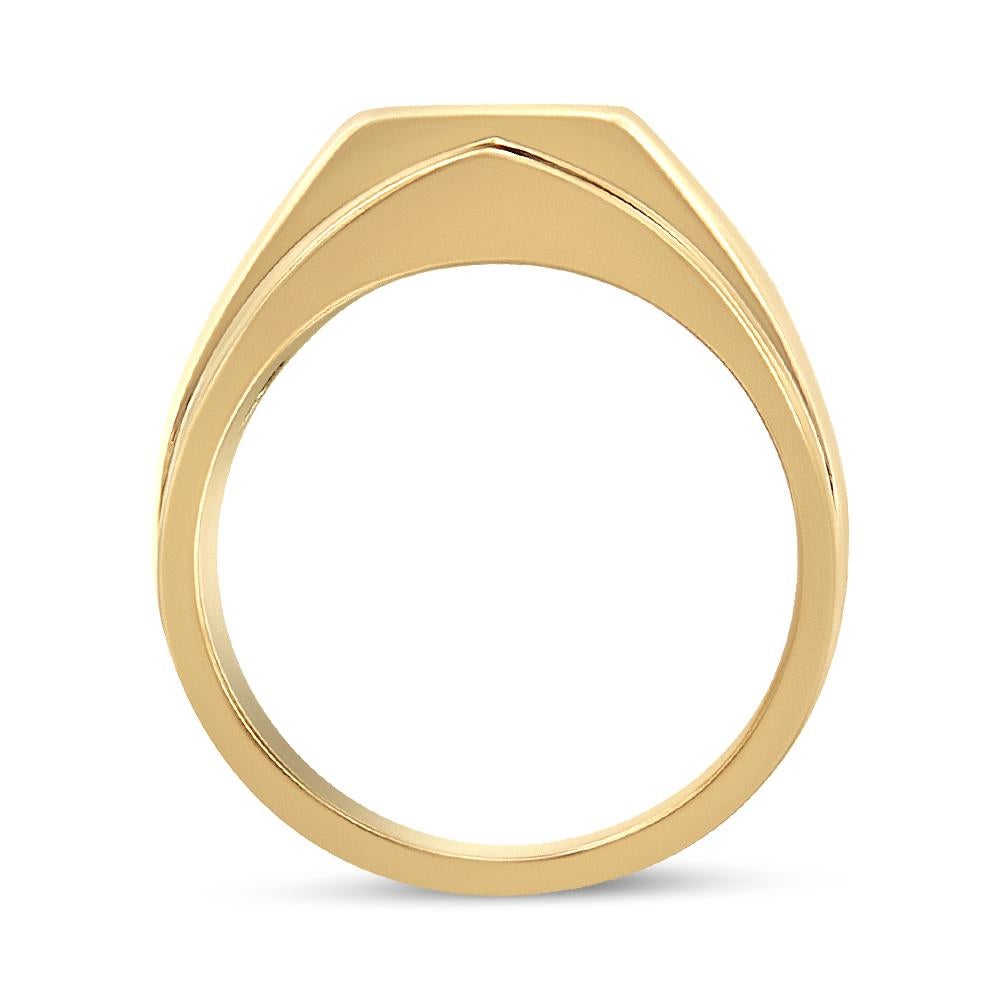 For Sale:  14K Yellow Gold Plated .925 Sterling Silver 1/5 Carat Diamond Men's Band Ring 3