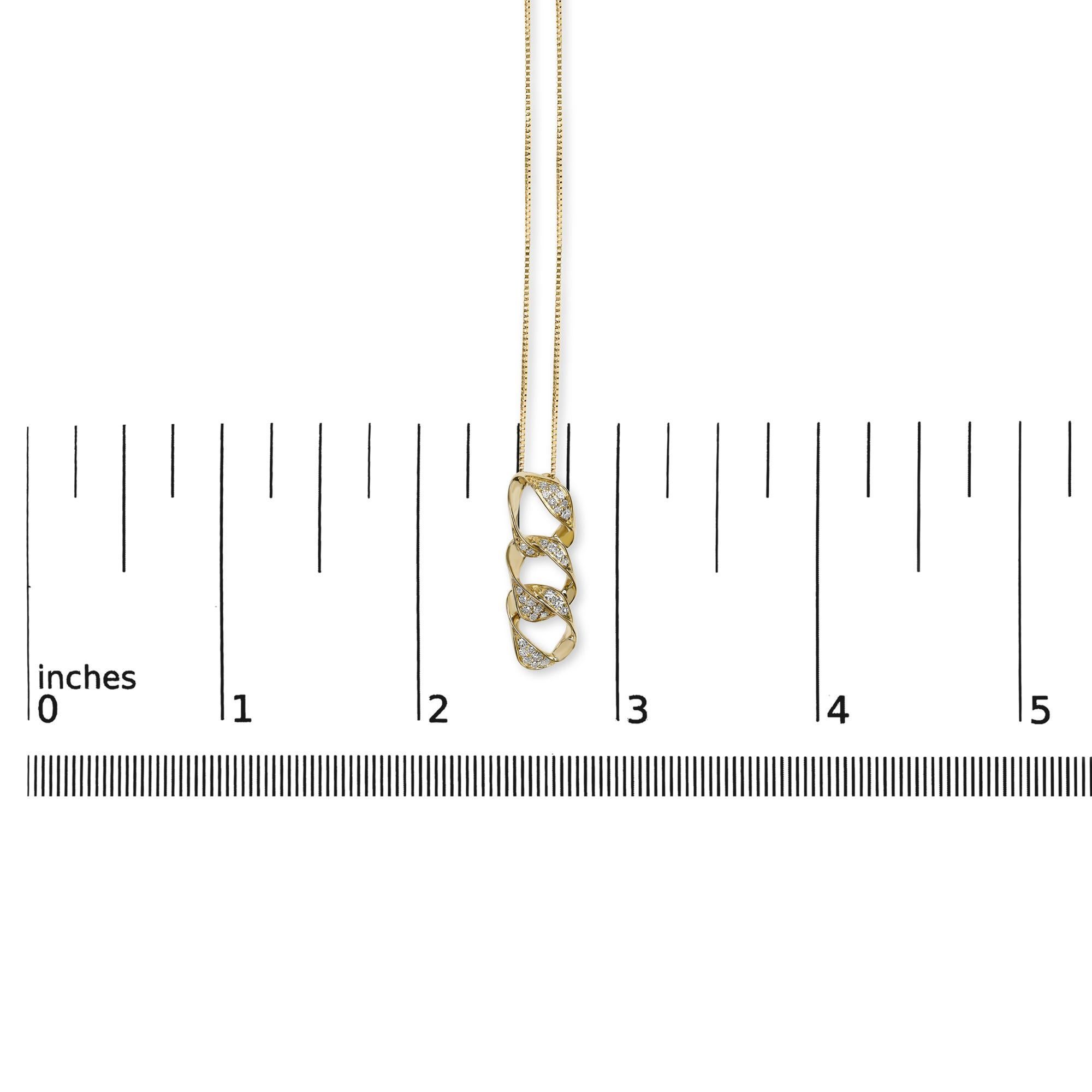 Collana asimmetrica in argento 925 placcato oro giallo 14K con 1/6 ctw di diamanti In condizioni Nuovo in vendita a New York, NY