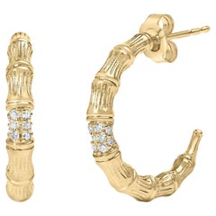 Pendientes de aro en J martillados de plata de ley .925 bañados en oro amarillo de 14 quilates 1/6 qtw