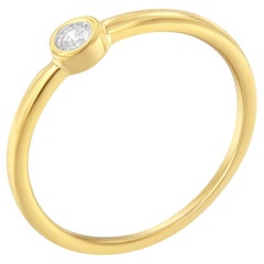 14K Gelbgold vergoldet .925 Sterling Silber Miracle Set Diamantring 1/20 Cttw
