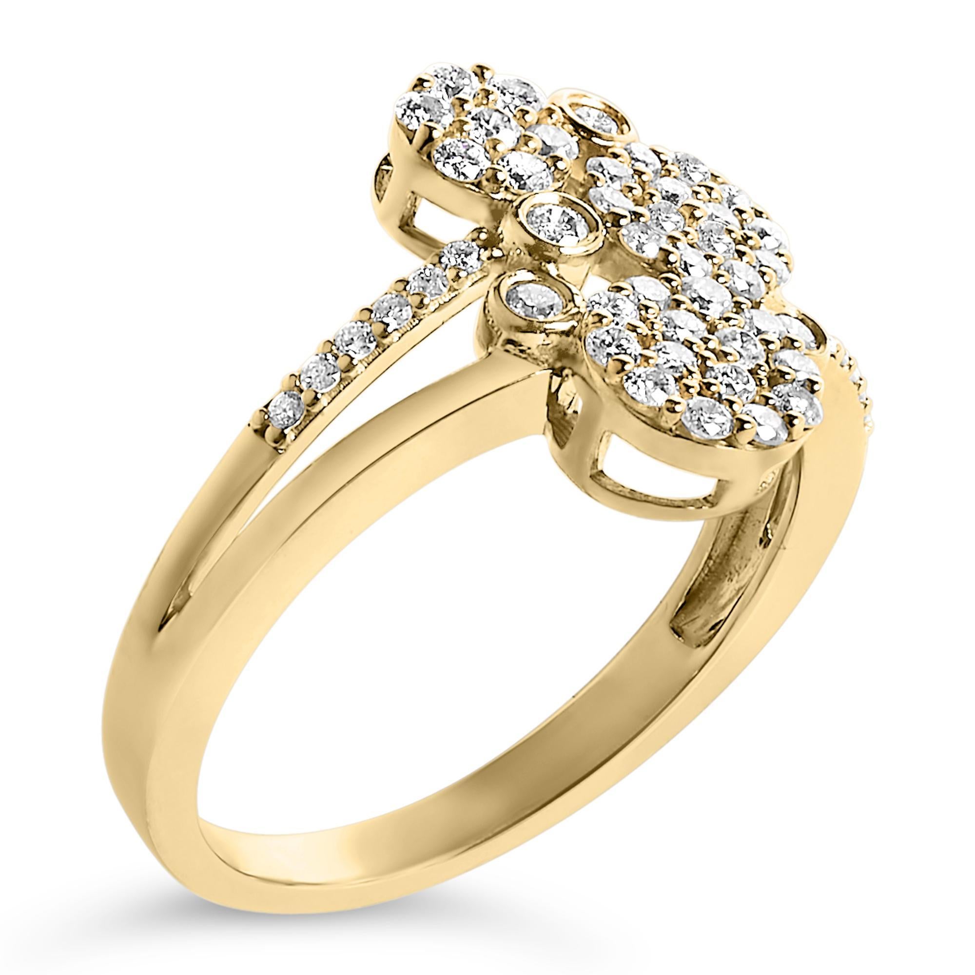 in vendita:  Anello Bypass composito con diamanti da 1/2 carato placcato oro giallo 14K in argento 3