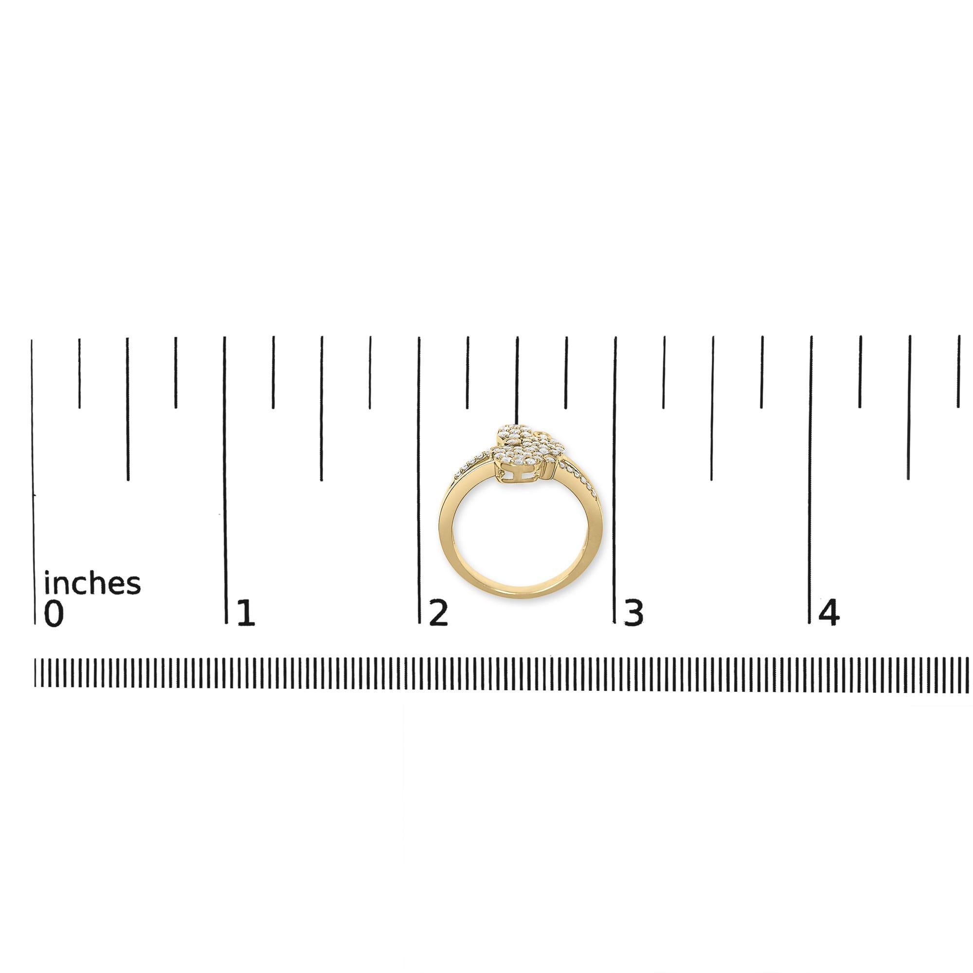 in vendita:  Anello Bypass composito con diamanti da 1/2 carato placcato oro giallo 14K in argento 4