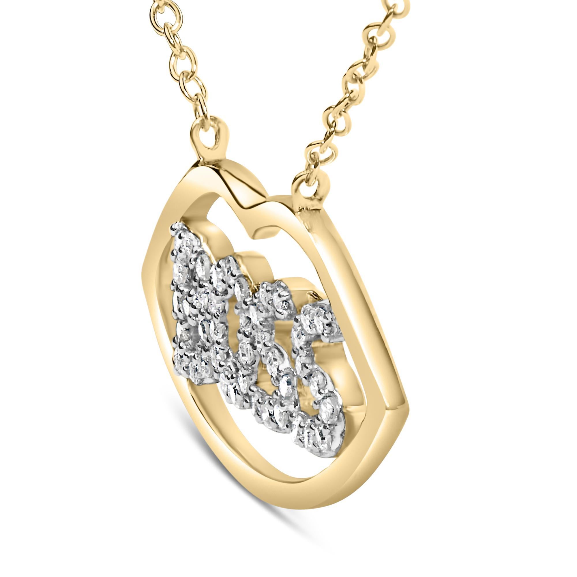 14K Gelbgold vergoldet Silber 1/4 Cttw Diamond 