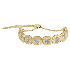 Bolo-Armband aus 14 Karat Gelbgold und vergoldetem Silber mit 5/8 Karat Diamanten im Composit-Kissenschliff