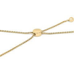 14K Yellow Gold Plated Silver Diamond Accent Double Bar Bolo Bracelet