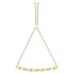 Verstellbares Bolo-Armband, 14 Karat Gelbgold versilbert Silber Diamant-Akzent Twist