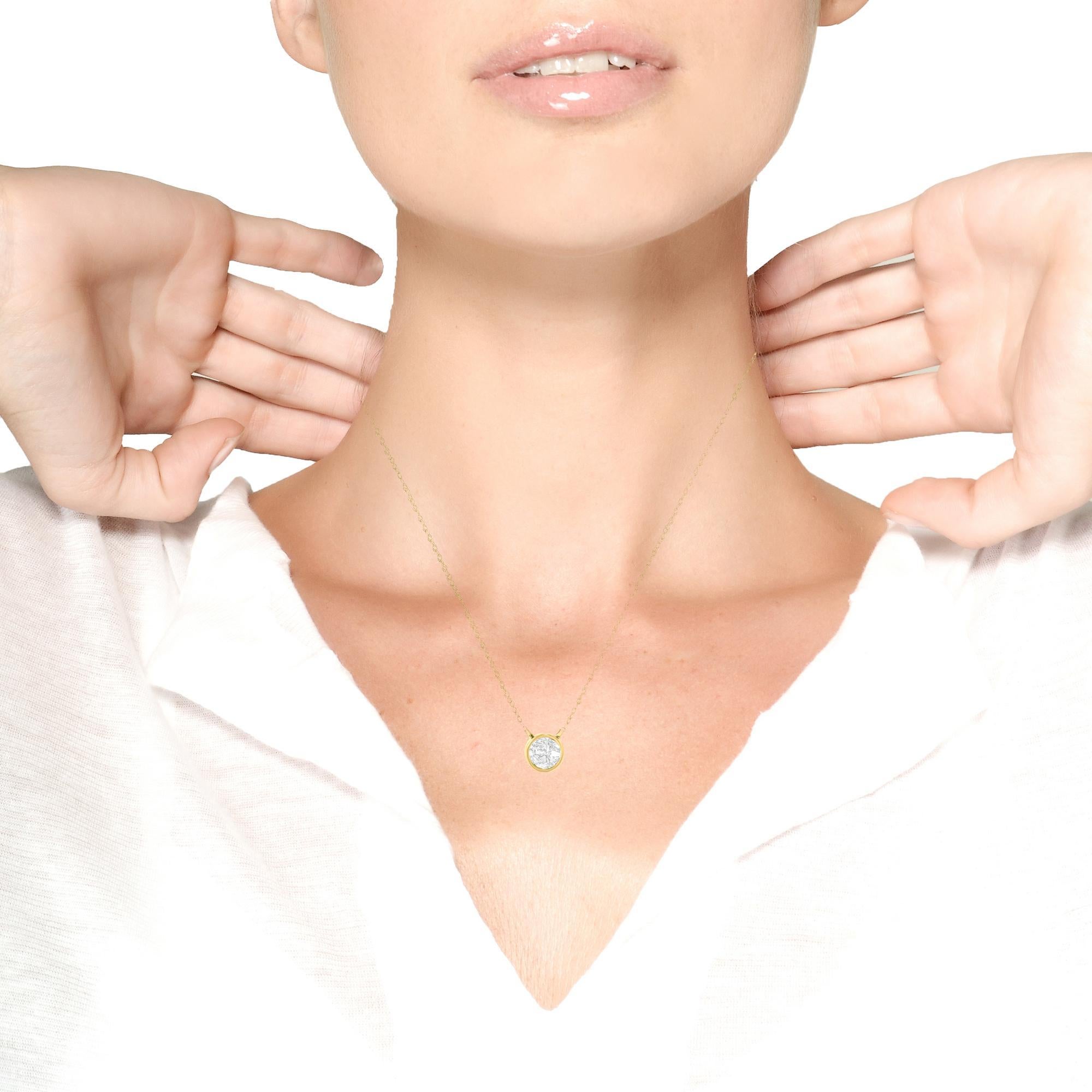 Taille ronde Collier pendentif 18