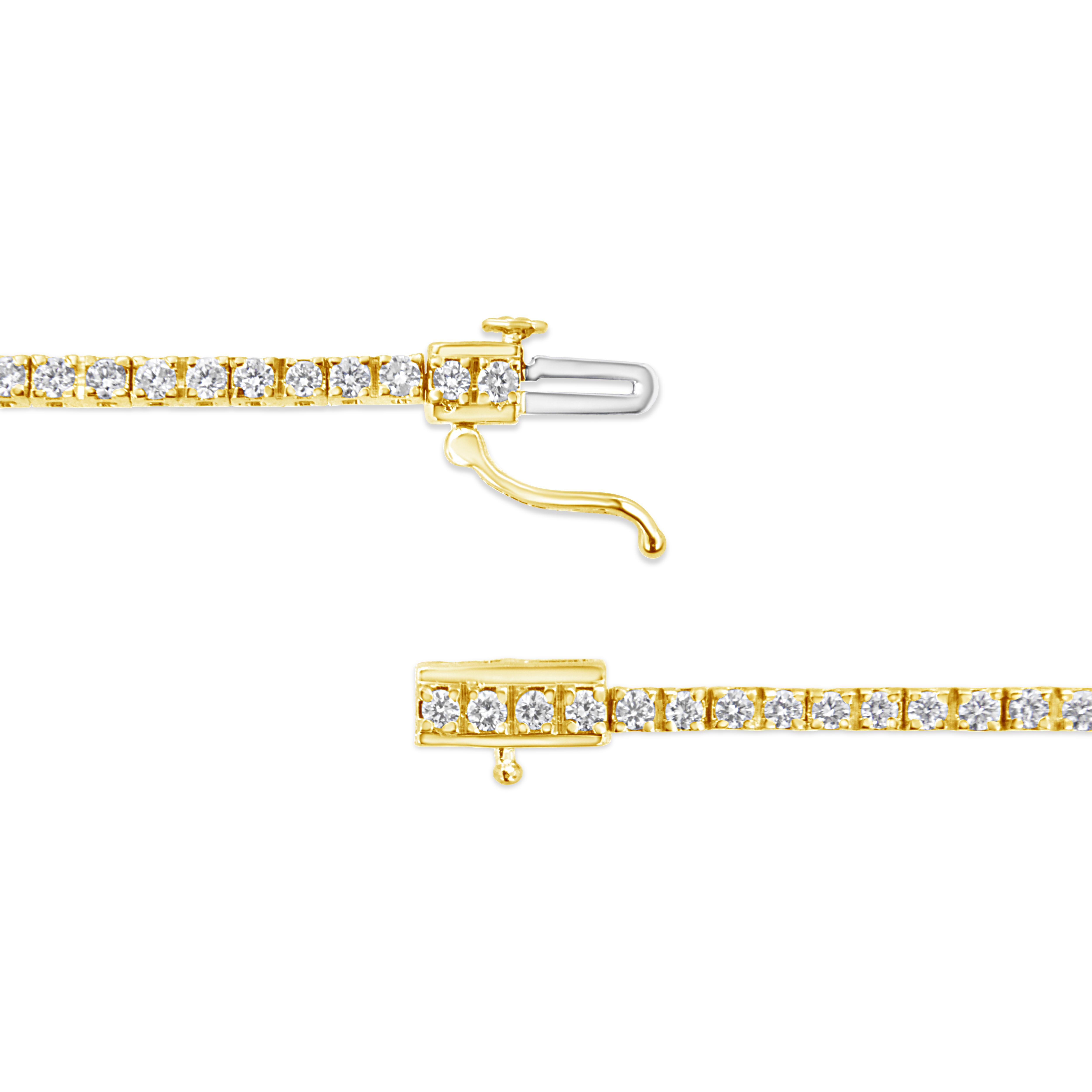 Moderne Bracelet de tennis classique en argent sterling plaqué or jaune 14K et diamant de 2,0 carats en vente