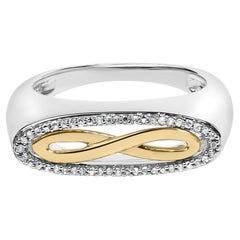 14K Yellow Gold Plated Sterling Silver Diamond Accent Infinity Ring