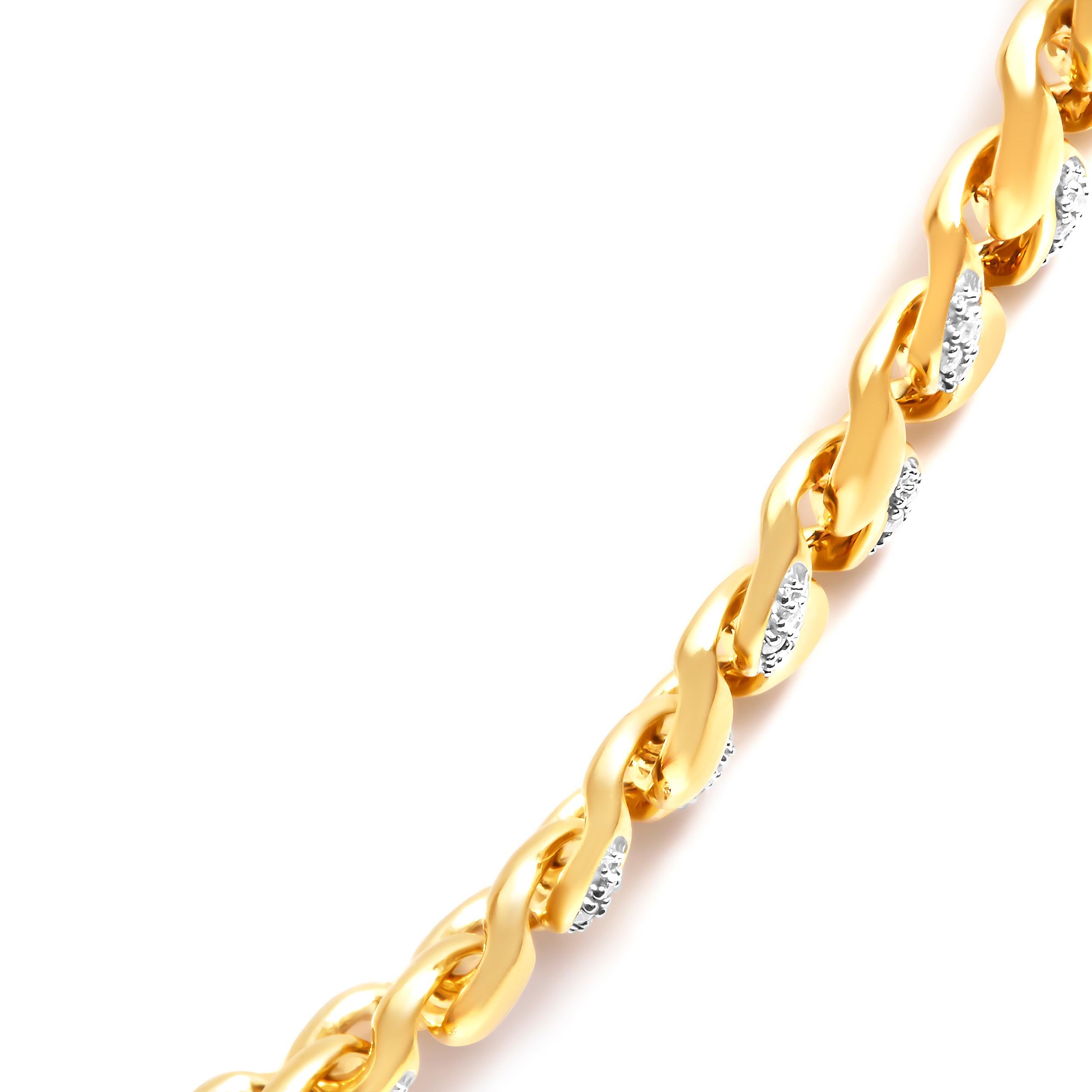 Moderno Collana con collare di diamanti tondi da 1,0 cttw in argento 925 placcato oro giallo 14K