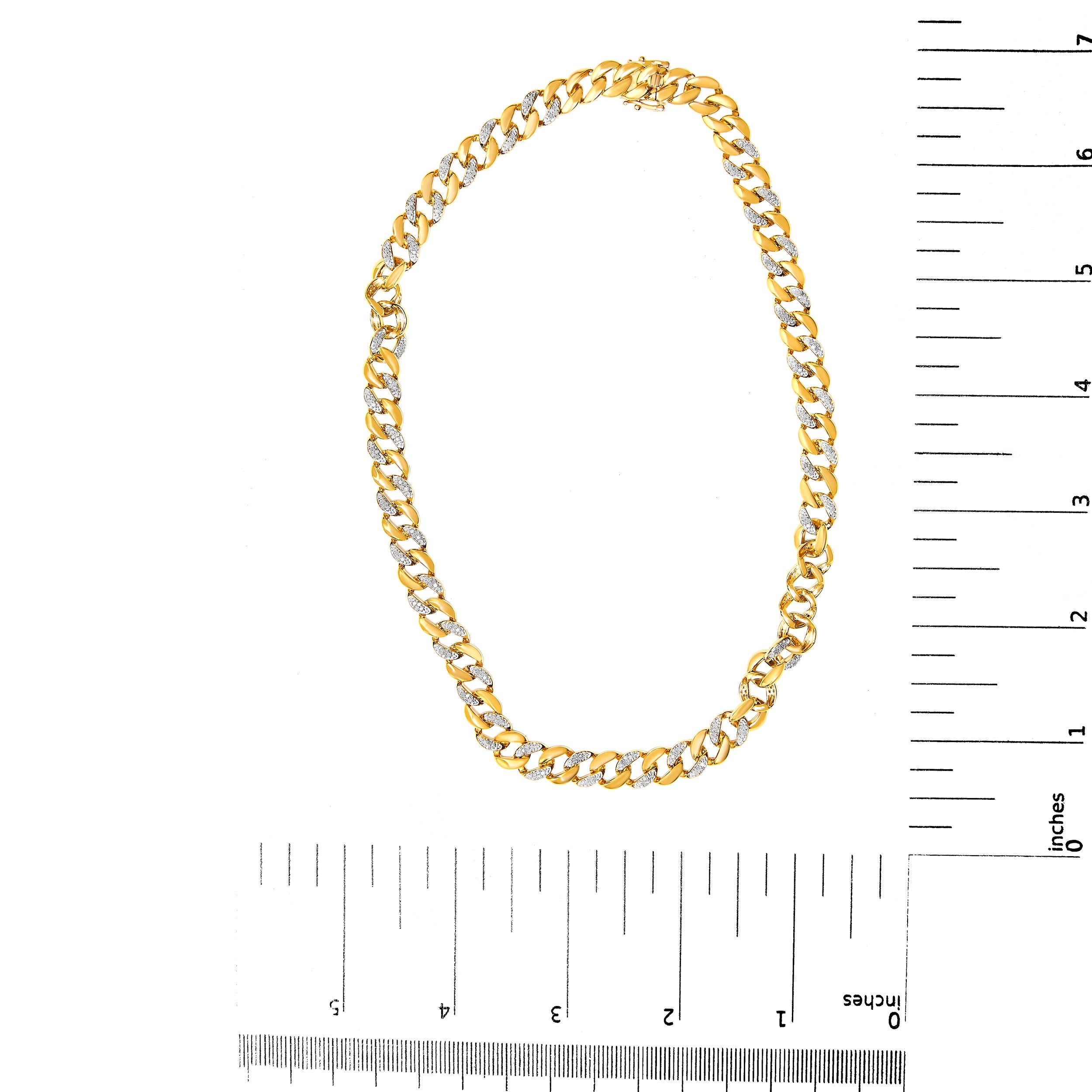 Taglio rotondo Collana con collare di diamanti tondi da 1,0 cttw in argento 925 placcato oro giallo 14K