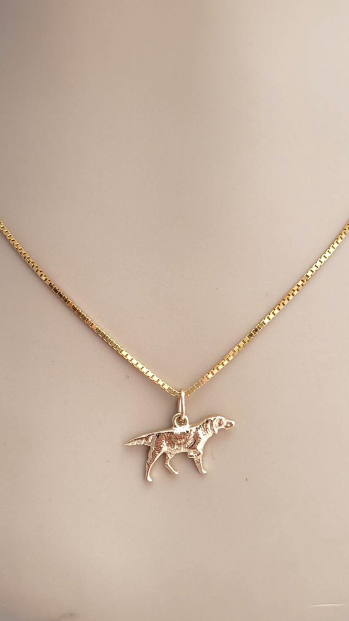 Women's 14K Yellow Gold Pointer Dog Charm #21996 For Sale