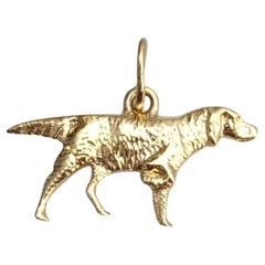 14K Yellow Gold Pointer Dog Charm #21996