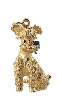 14K Yellow Gold Poodle Dog Charm #17984