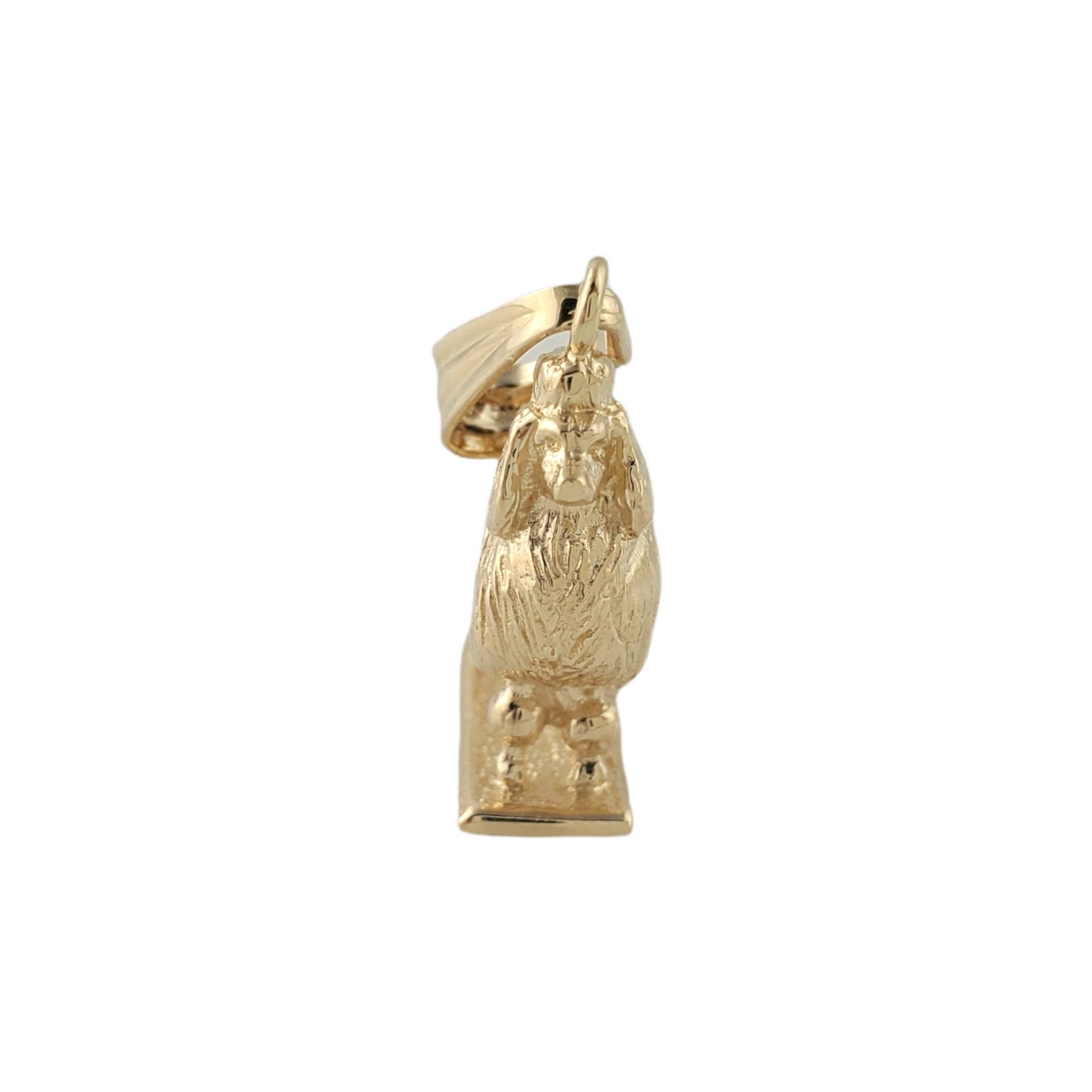 Vintage 14K Yellow Gold Poodle Charm

Beautifully detailed standing vintage 14K yellow gold poodle charm.

Size: 19 mm X 15 mm

Weight: 7.4 g/ 4.7 dwt

Hallmark: 14K

Very good condition, professionally polished.

Will come packaged in a gift box or