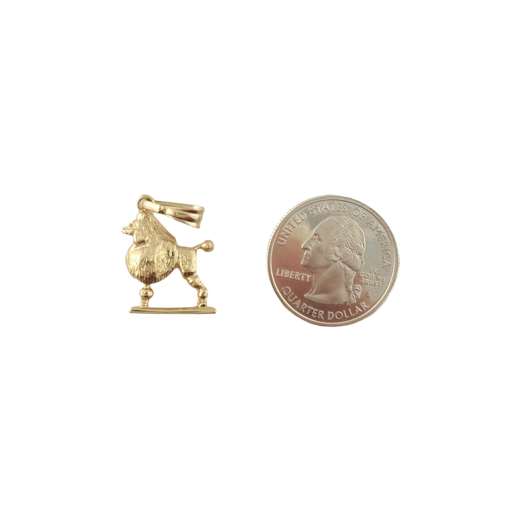 14K Yellow Gold Poodle Dog Charm In Good Condition In Washington Depot, CT
