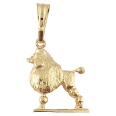 14K Yellow Gold Poodle Dog Charm