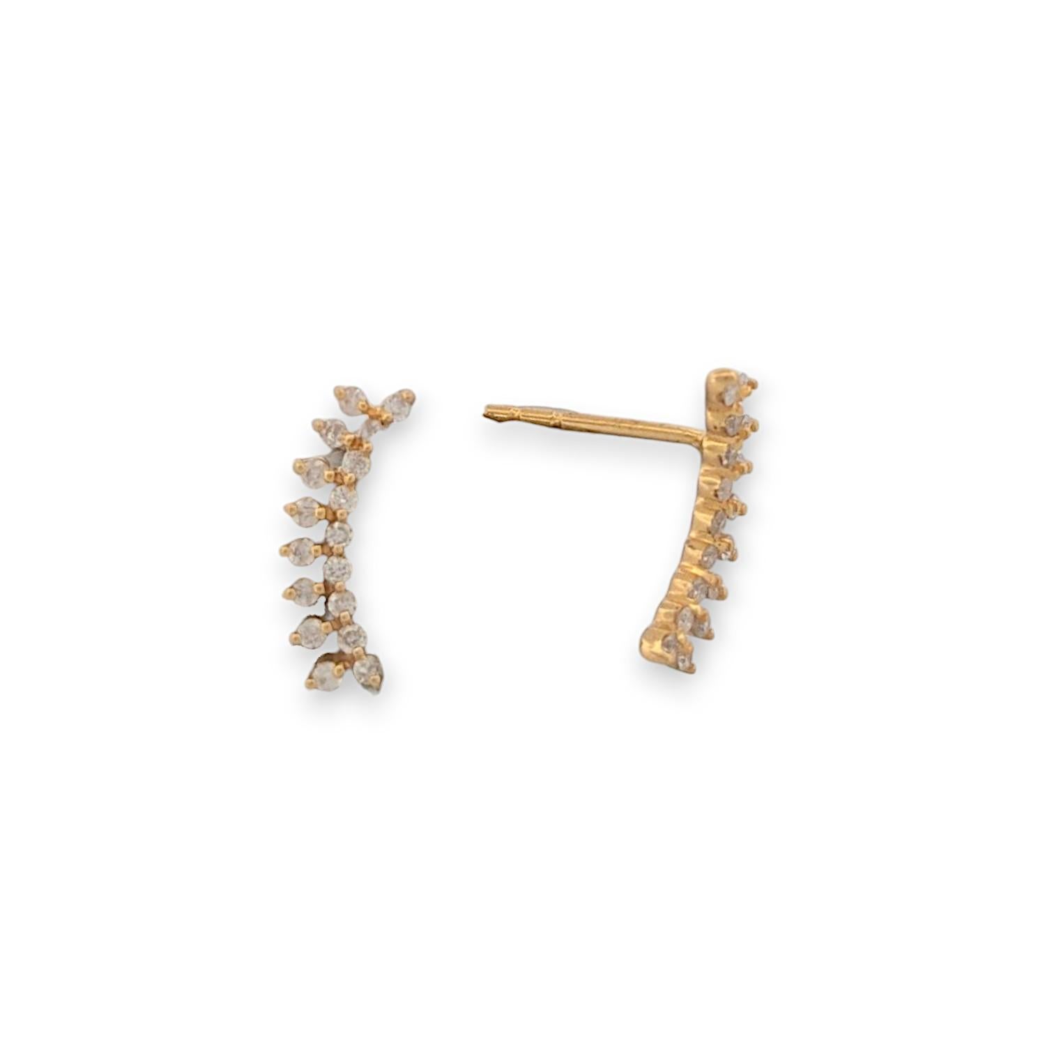 Artisan Sloane  14K Yellow Gold Post Earrings with .23 CTW Natural Round Diamonds For Sale